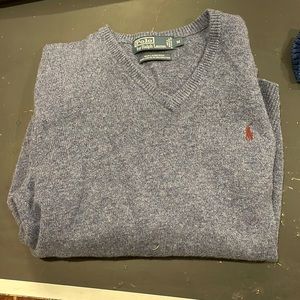 medium polo V neck blue sweater